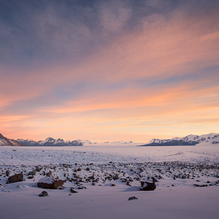 Frozen Land Southern Patagonian Icefield at sunset