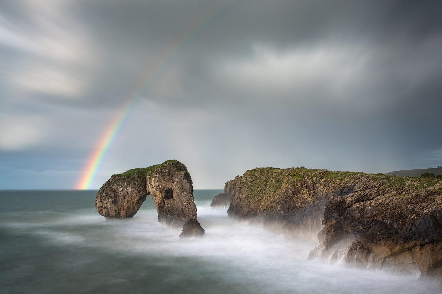 A rainbow on the coast of Asturias.